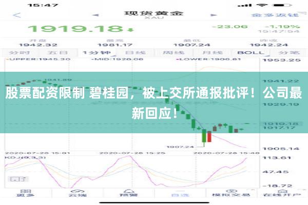 股票配资限制 碧桂园，被上交所通报批评！公司最新回应！